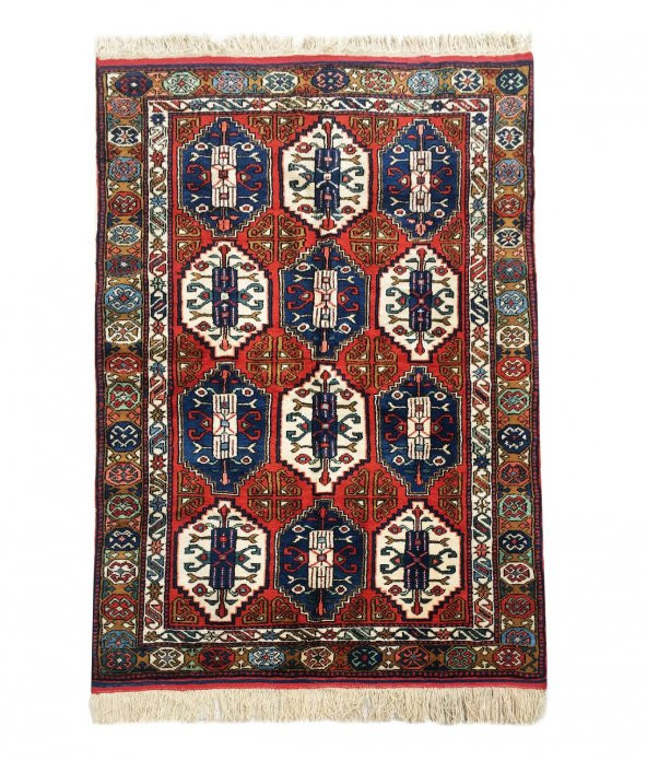 Çanakkale Ayvacık El Dokuması Kök Boyalı Antik Kirman Halı 178x276 ürün görseli 1