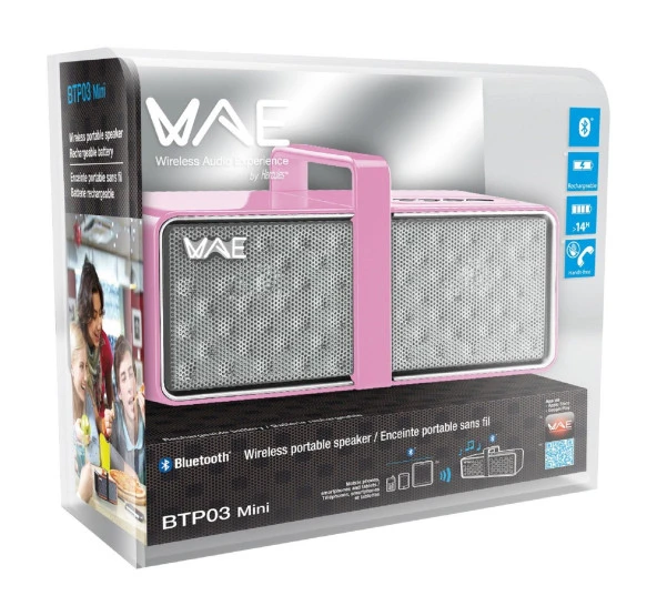 Hercules WAE-BTP03 MINI Pembe Gri Bluetooth Hoparlör - Resim 3