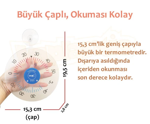TFA Pencere Termometresi Vantuzlu - Resim 5