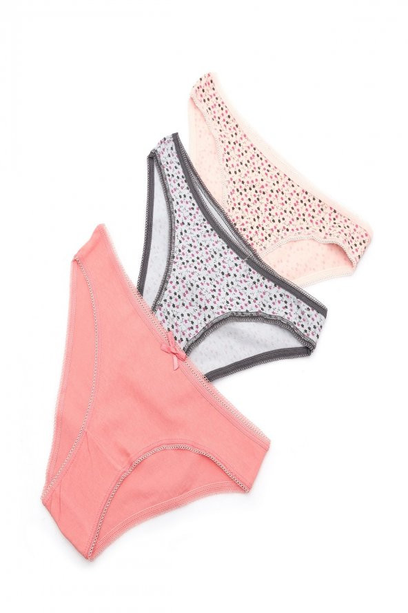 Kadın Desenli Asortili 3lü Slip Külot 3135 ürün görseli 1