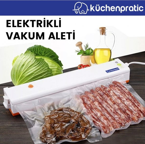 Küchen Pratic Ev Tipi Elektrikli Vakum Makinesi - Gıda Vakum Makinesi - 10 Poşet Hediye - Mavi ürün görseli 1