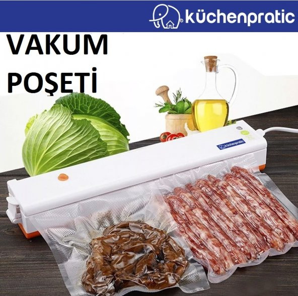 Küchen Pratic Tırtıklı Vakum Poşeti 100 Adet Desenli Vakum Naylonu 18X23 ürün görseli 1