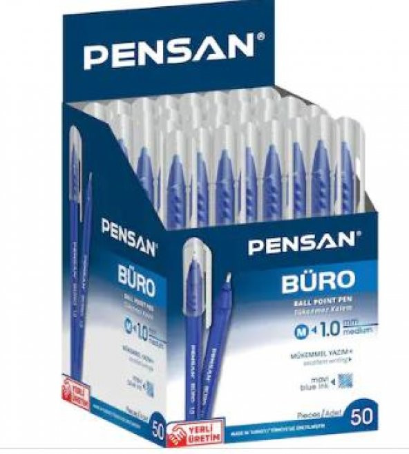 PENSAN TUKENMEZ KALEM BURO 1mm MAVI 50 LI(2270) ürün görseli 1