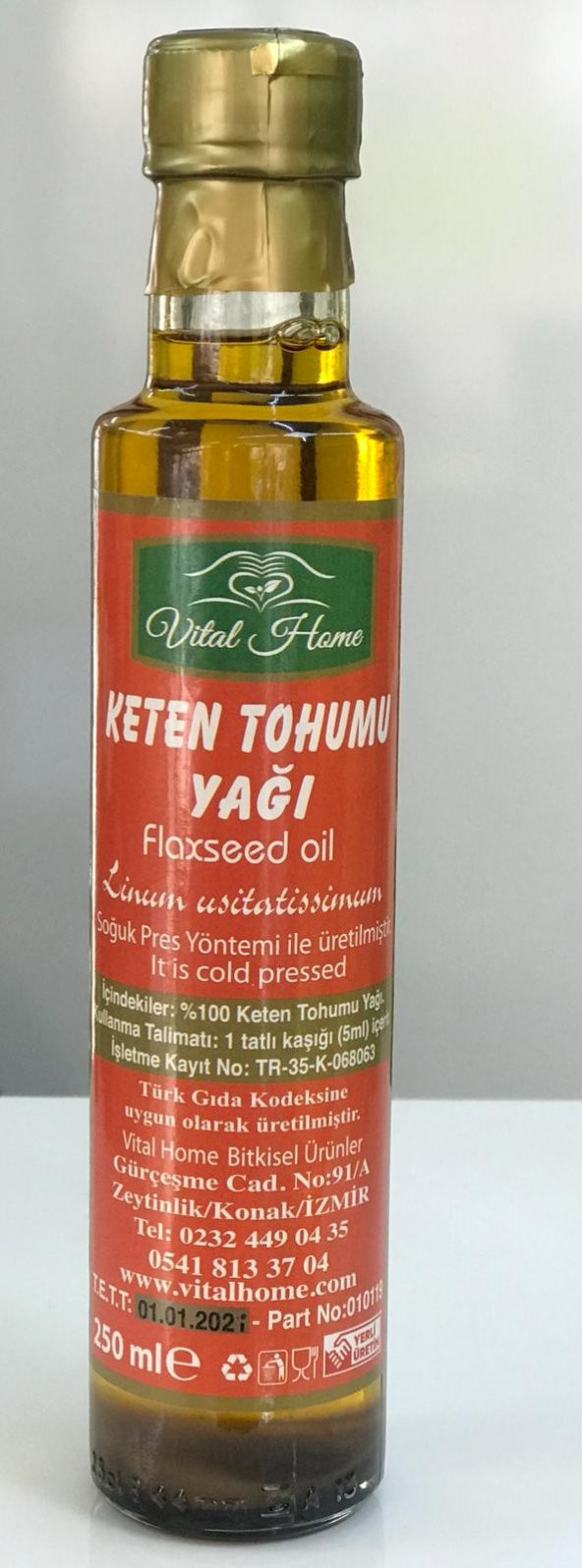 VİTAL HOME KETEN TOHUMU  YAĞI SOĞUK SIKIM 250 ML ürün görseli 1