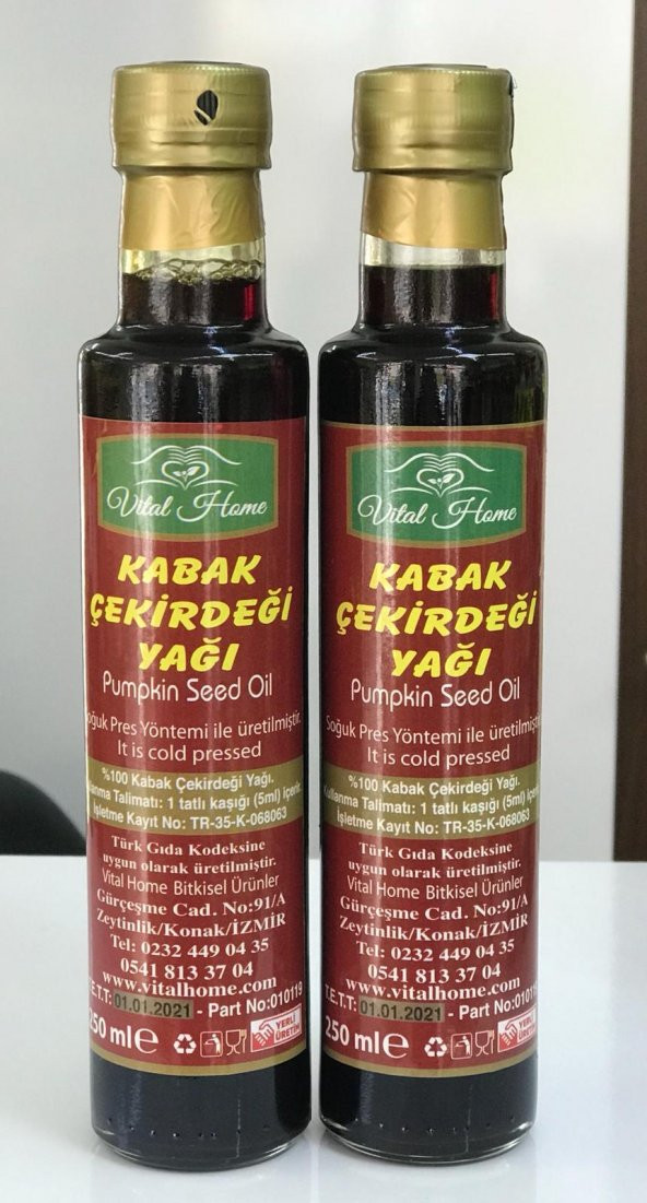 VİTAL HOME KABAK ÇEKİRDEĞİ YAĞI SOĞUK PRES 2 Lİ SET2 250    500 ML ürün görseli 1