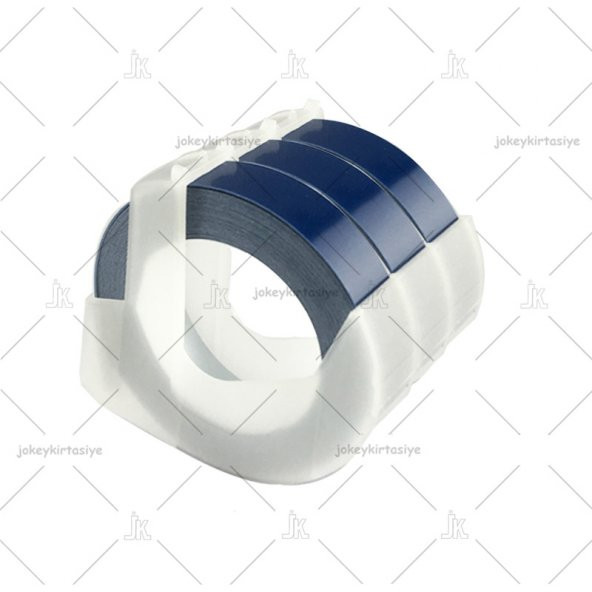 3D Kabartma Yapışkanlı Şerit Etiket MoTEX_E-101 - Dymo_JUNİOR+OMEGA (9mm X 3 metre) 3 adet /MAVİ-BLUE ürün görseli 1