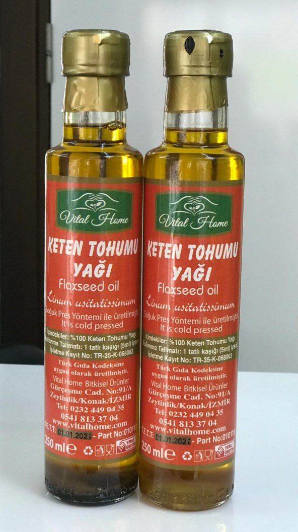 VİTAL HOME KETEN TOHUMU YAĞI SOĞUK PRES 250       2     500 ML CAM ŞİŞE ürün görseli 1