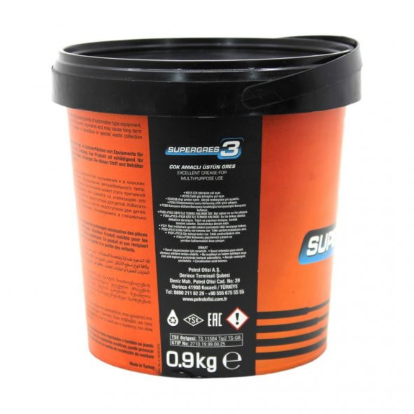 Petrol Ofisi Super Gres 3 0.9 Kg Lityum Sabunlu Performanslı Gres - Resim 2