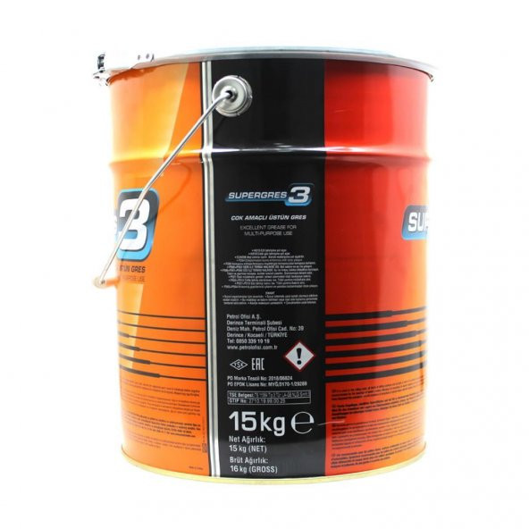 Petrol Ofisi Super Gres 3 15 Kg Lityum Sabunlu Performanslı Gres - Resim 2