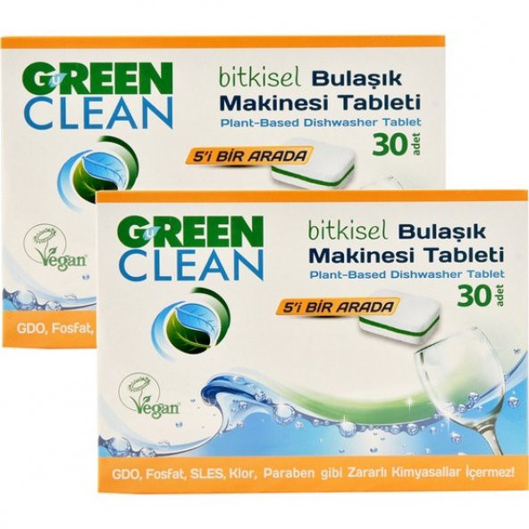 U Green Clean Bitkisel Bulaşık Makinesi Tableti 30'lu X 2 Adet ürün görseli 1