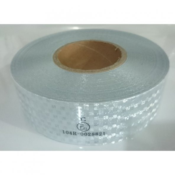 YÖNETMELİĞE UYGUN REFLEKTÖR ŞERİT, KASA ŞERİDİ,KASA FOSFORU BEYAZ 1 metre ürün görseli 1