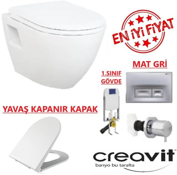 Creavit GR5001 Gömme Rezervuar - TP325 Asma Klozet 5li Set YAVAŞ ürün görseli 1