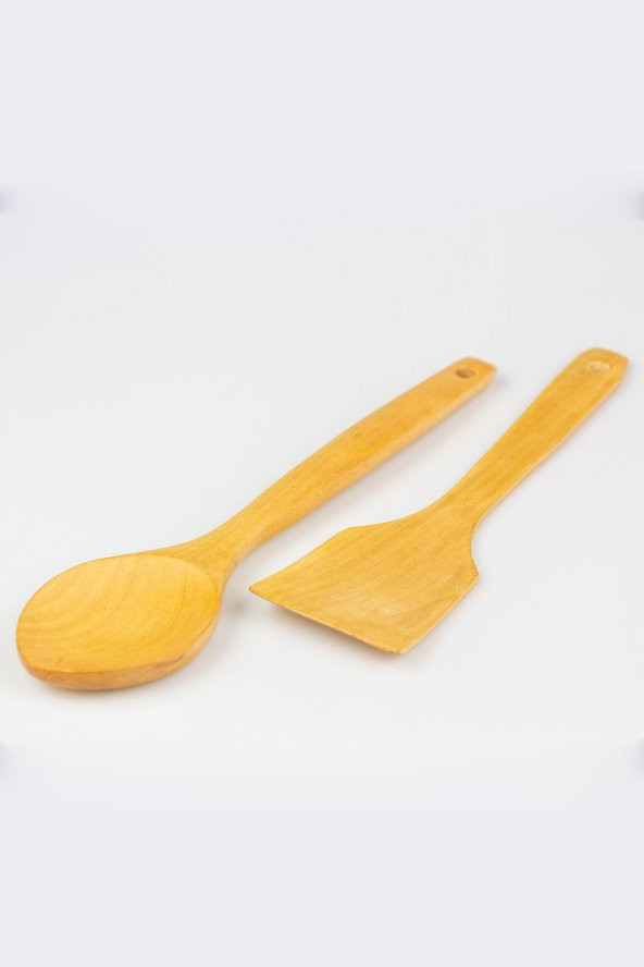 Ahşap Spatula ve Ahşap Servis Kaşığı 2 li Set - Resim 2