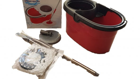 360 Derece Döner Başlıklı Mop Temizlik Seti 2 Püskül Hediyeli ürün görseli 1