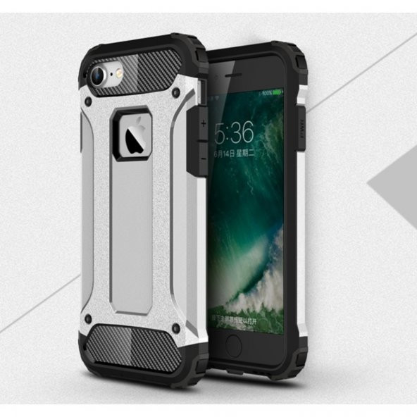 iPhone 7 Plus Silikon Armor Hybrid Zırh Kılıf - Resim 2