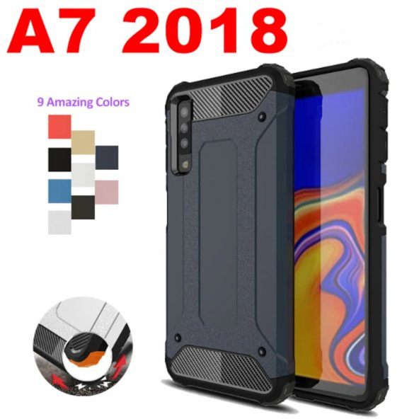 Galaxy A7 2018 Armor Hibrit Kaliteli Zırh Kılıf ürün görseli 1
