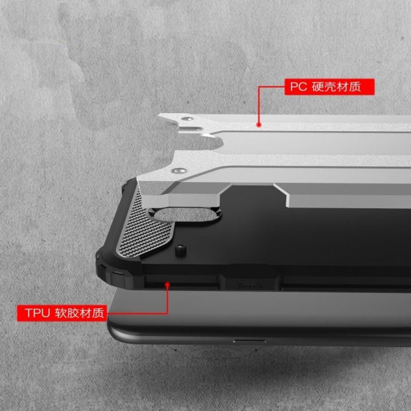 Galaxy J4 Plus Hybrit Zırh Armor Kılıf - Resim 3