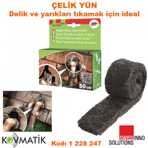 Fare ve Kemirgen Durdurucu Swissinno Çelik Yün ürün görseli 1