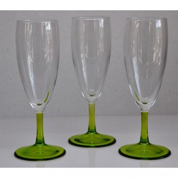 440070 Paşabahçe Yeşil Kadeh 3 lü - Resim 2