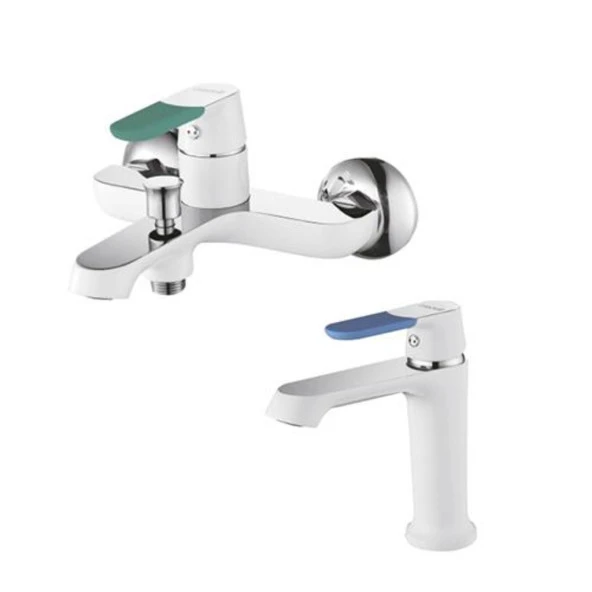 CREAVİT STİLO LAVABO VE BANYO BATARYA SETİ SL1500 + SL2500 ürün görseli 1