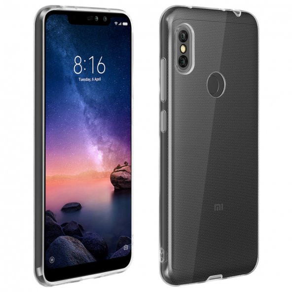 Xiaomi Redmi Note 6 Kılıf FitCase Toz Koruma Tıpalı Şeffaf Arka Kapak ürün görseli 1