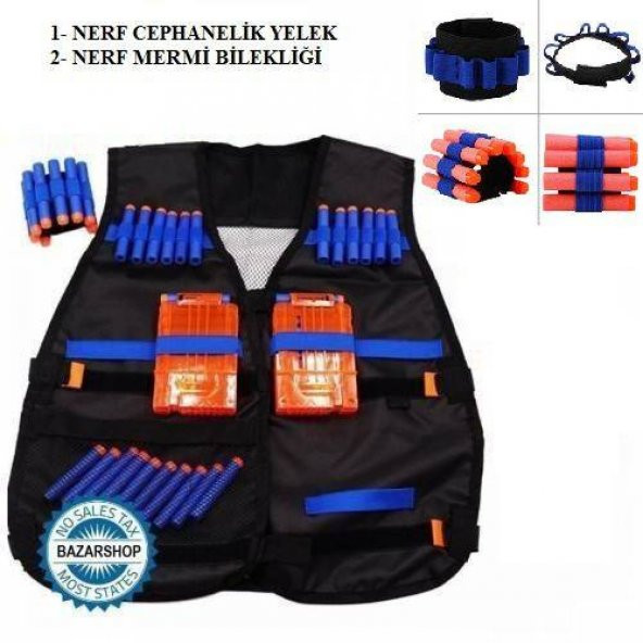 NERF ELİT STRİKE NERF YELEK DEPOLAMA TAKTİK YELEK + NERF BİLEKLİK ürün görseli 1