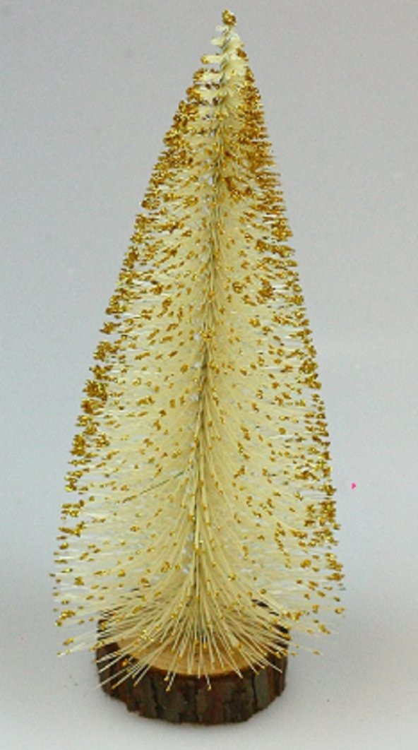 YILBAŞI KREM ÇAM AĞACI GOLD KARLI MASA SÜSÜ 40CM ürün görseli 1