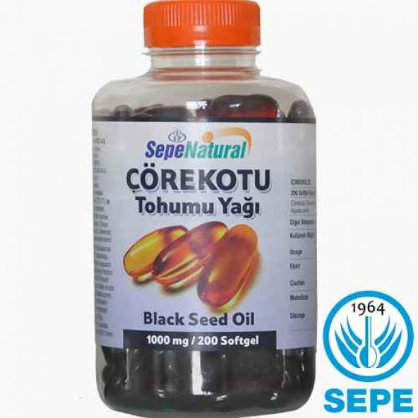 Çörekotu Yağı 200 Softgel Kapsül 1000 mg Yumuşak Kapsül ürün görseli 1