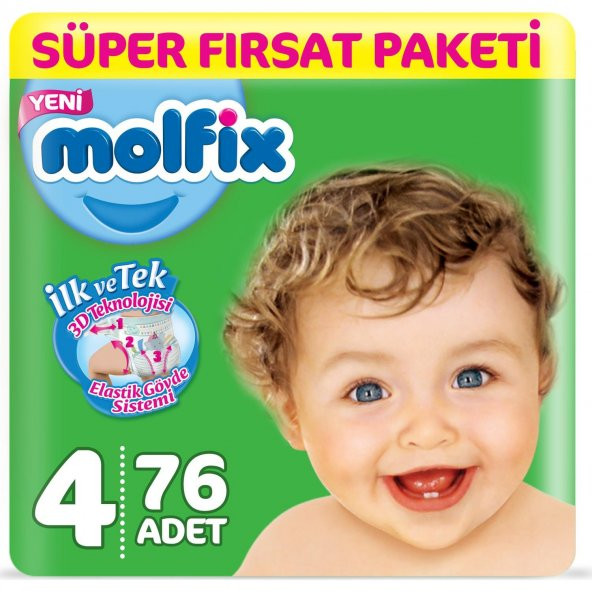 Molfix Bebek Bezi 4 Beden Maxi 76x3:228 Adet - Resim 2