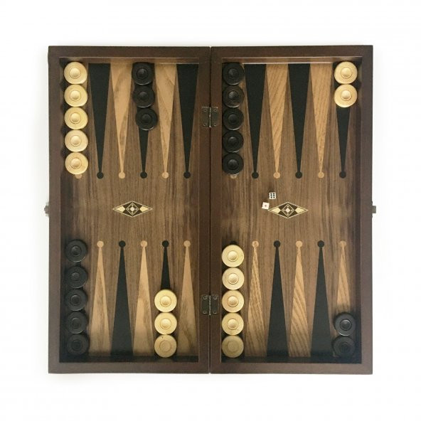 Helena Wood Art Eko El Yapımı Ahşap Tavla Ceviz Damasız ürün görseli 1