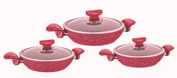 OMS Granit Sahan Set 6 Parça Kırmızı 3004 ürün görseli 1