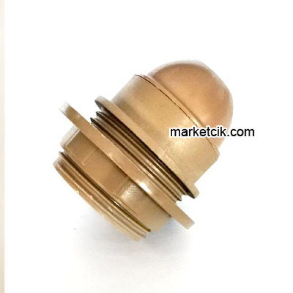 E27 Gold Yarım Dişli Rondelalı İtalyan, Standart Avize Ampul Duyu ürün görseli 1
