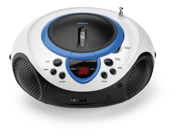 Lenco SCD-38 Mavi Taşınabilir Müzik Seti Radyo CD Çalar MP3 USB ürün görseli 1
