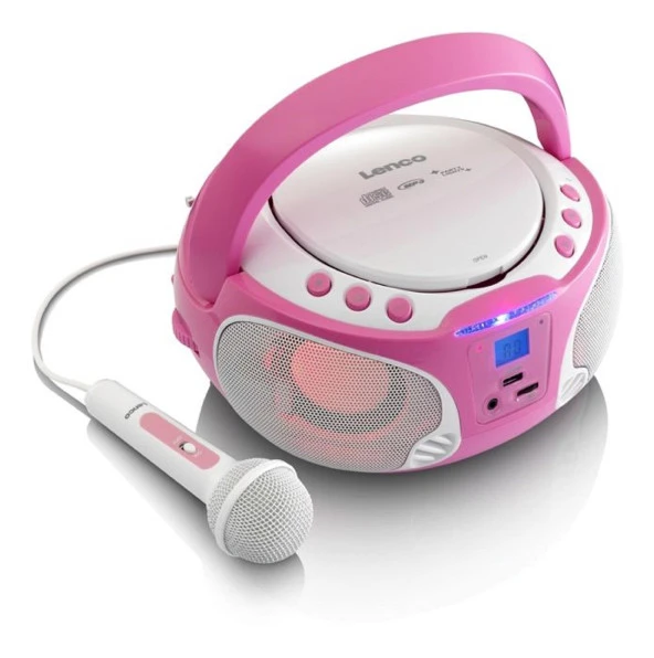Lenco SCD650PK Taşınabilir Müzik Seti Karaoke Radyo CD Çalar MP3 USB ürün görseli 1