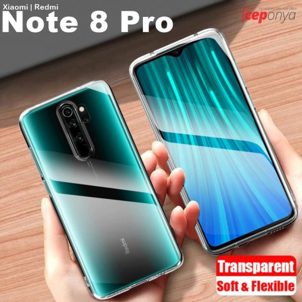 Xiaomi Redmi Note 8 Pro İnce Esnek Şeffaf Süper Silikon Kılıf ürün görseli 1