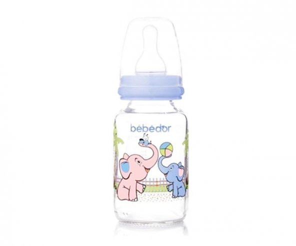Bebedor Cam Biberon SL 125 ml Mavi Fil ürün görseli 1