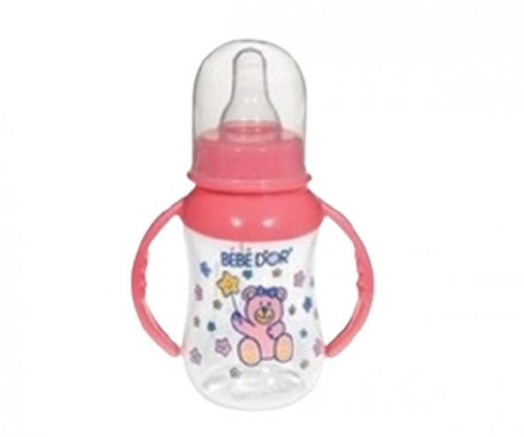 Bebedor Desenli Kulplu Biberon 125 Ml Pembe ürün görseli 1