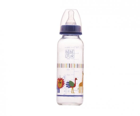 Bebedor 31302 Desenli Cam Biberon 250 Ml - Mavi ürün görseli 1
