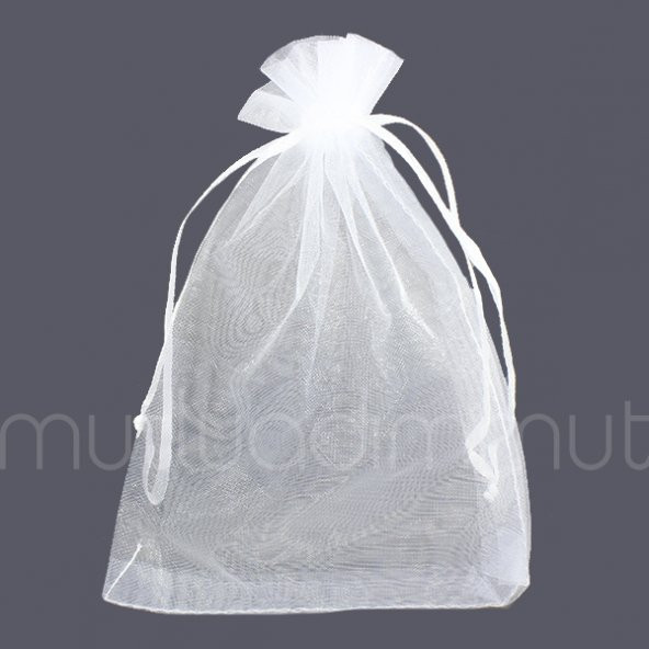 50 Adet 12x17cm Düz Organze Büzgülü Kese ürün görseli 1