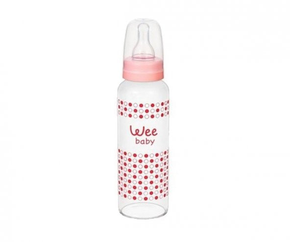 Wee Baby Isıya Dayanıklı Cam Biberon 240ml / Pembe ürün görseli 1