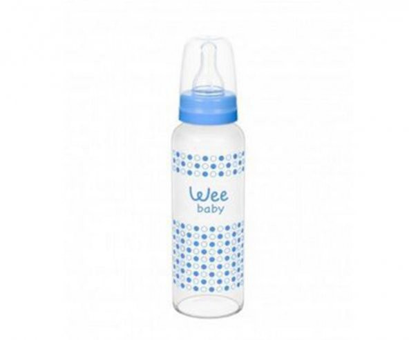 Wee Baby Isıya Dayanıklı Cam Biberon 240ml / Mavi ürün görseli 1