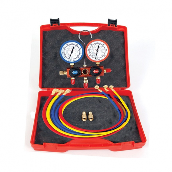 Rothenberger 5 Hortumlu Çantalı Manifold Seti R22/R410A/R404A Kod:1000050067 ürün görseli 1