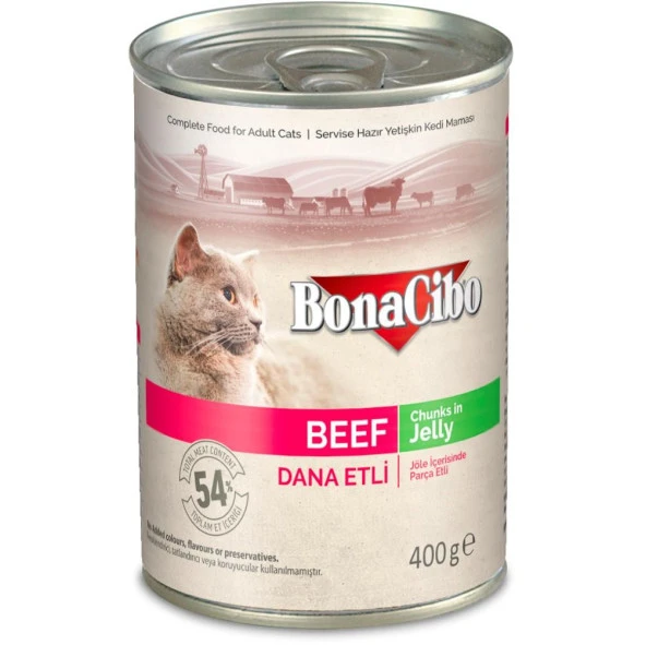Bonacibo Jöleli Dana Etli Yaş Kedi Mamas 400 GR ürün görseli 1