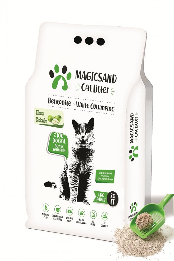 Magicsand Cat Litter Elma Kokulu Kedi Kumu 20 Lt İnce Taneli ürün görseli 1