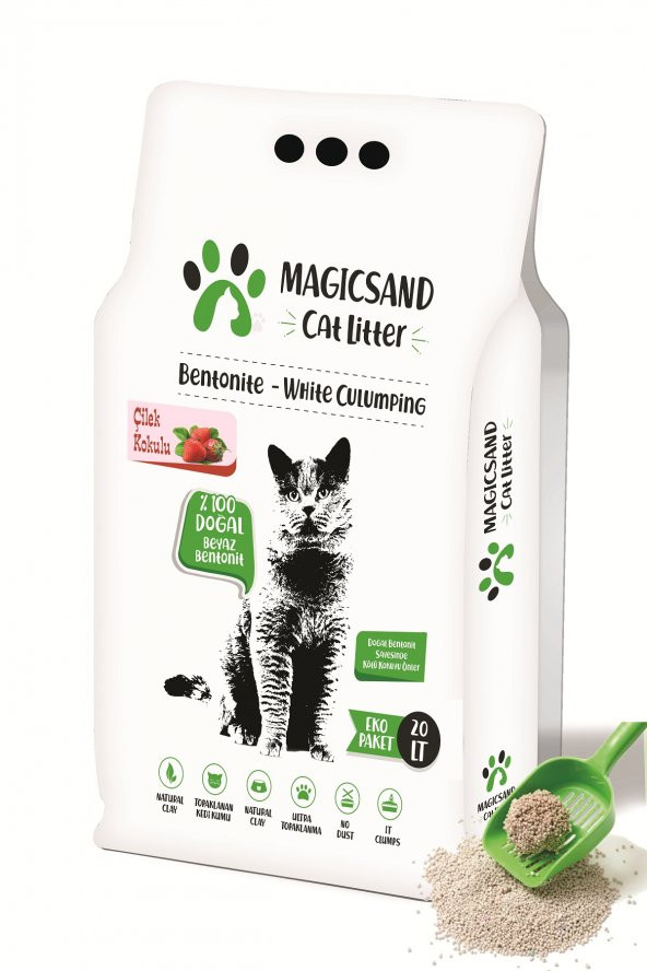 Magicsand Cat Litter Çilek Kokulu Kedi Kumu 20 lt İnce Taneli ürün görseli 1