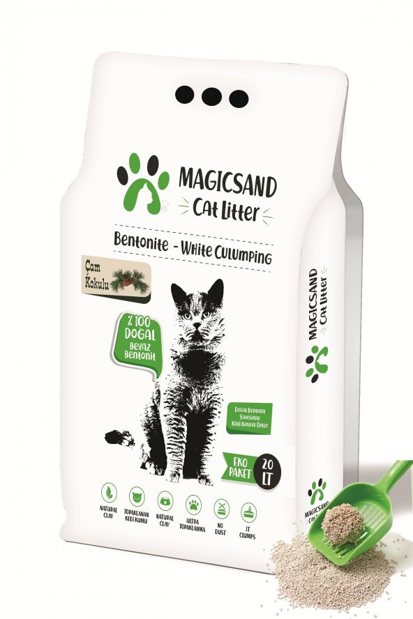 Magicsand Cat Litter Çam Kokulu Kedi Kumu 20 Lt İnce Tane ürün görseli 1