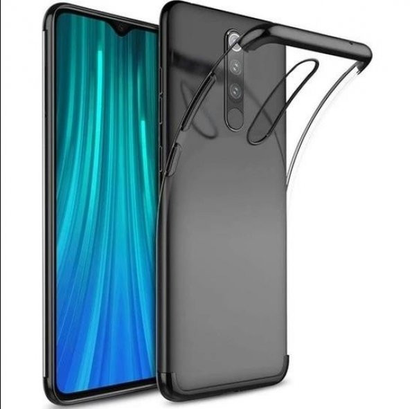 Xiaomi Redmi 8 Köşeleri Renkli Kamera Korumalı Şeffaf Kılıf ürün görseli 1