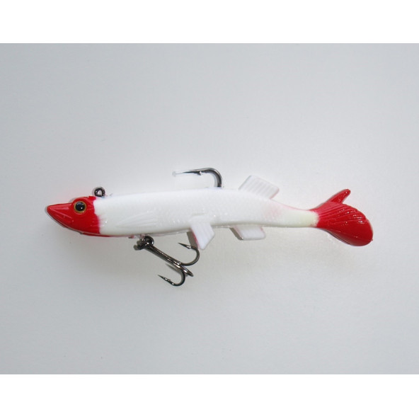 Turna Silikon Yem 12 cm Beyaz-Kırmızı ürün görseli 1