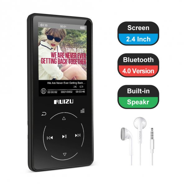 Ruizu D16 Dokunmatik Bluetooth MP3 Çalar 8GB - Resim 4