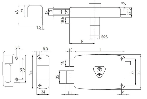 Kale 157-A Silindirli Tirajlı Kilit - Resim 2